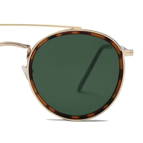 Round Retro Double Bridge Sunglasses main image 4